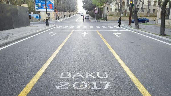 Дорожная разметка к Исламиаде, архивное фото - Sputnik Азербайджан