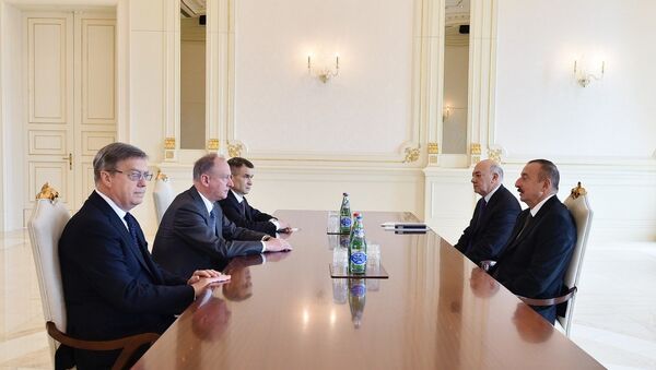 Секретарь Совета безопасности РФ Николай Патрушев на встрече с президентом Азербайджана Ильхамом Алиевым - Sputnik Азербайджан